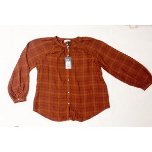 Women's Puff Sleeve Button-Front Blouse Size M - Universal Thread